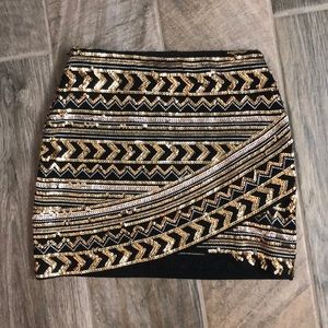 Gianni Bini Sequin Mid Rise Mini Skirt